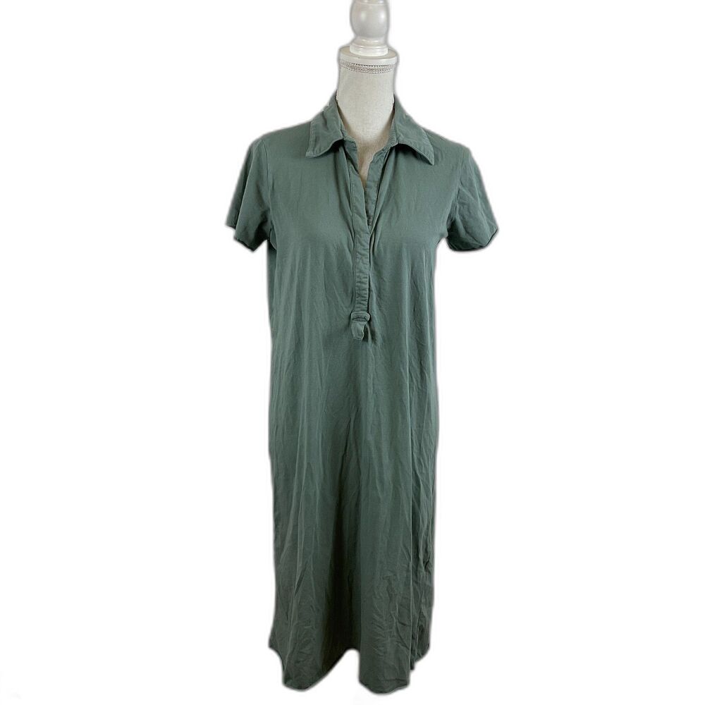Labo.Art Shirt Dress 0 Sage Green Collar Short Sleeve Rolled Hem